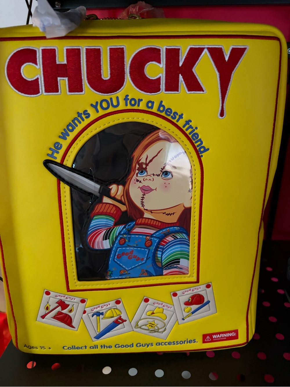 Yellow Chuckie Doll Toy Backpack - Licensed Design